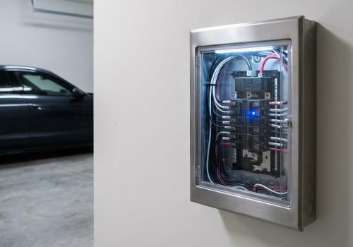 לוח חשמל מודרני בבית עם רכב חשמלי, הממחיש את השאלה האם נדרשת הגדלת חיבור חשמל.